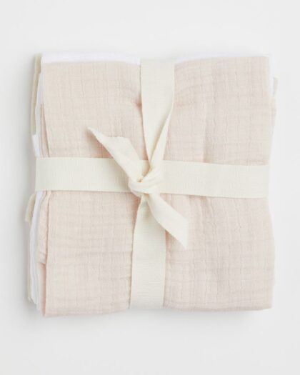 Set of 3 muslin baby blankets
